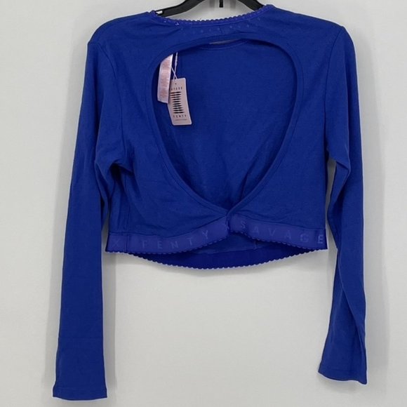 Savage X Fenty Cotton Jersey Crop Top in Blue - Picture 5 of 8